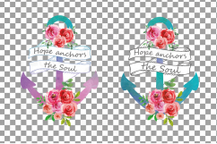 Hope anchors the soul watercolor floral clip art set, watercolor floral anchor digital clip art, Vector Illustrator, PNG, EPS, JPG files Product Image 7