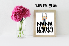 Mama Llama Says No To Drama Sublimation Design Bundle Product Image 1