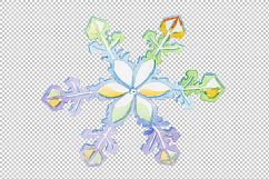 Watercolor colorful snowflakes PNG set Product Image 4