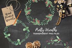 Watercolor Wonderland Holly Festive Wreaths Garlands Painted Product Image 4