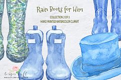 Watercolor Rain Boots for Him Product Image 4