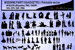 Wedding silhouette SVG / Wedding party silhouette 60 image / wedding party / EPs / PNg /DXf / wedding silhouette for crafts /dogs /Vector Product Image 1