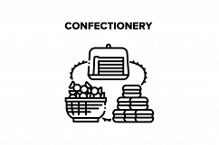 Confectionery Vector Black Illustration Product Image 1