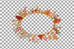 Autumn frames watercolor clip art pack, fall design borders Product Image 19