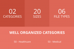 100 Medical General Line Multicolor B/G Icons Product Image 3