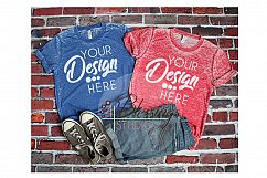 Bella Canvas 3650 Mockup Tshirt Mockup Red Royal Acid Wash Product Image 1