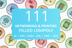 111 Networking &amp; Printers Filled Low Poly Icons Product Image 1