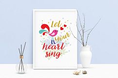 Printable Art Saying Let Your Heart Sing, Wall Art, .PDF Product Image 2