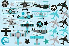 Airplane clipart, Airplane graphics, Biplane, Plane clipart, graphics, illustrations AMB-2268 Product Image 5