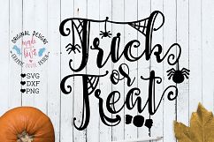 Trick or Treat Halloween Cut File SVG, DXF, PNG Product Image 1