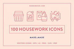 Line Icons – Housework  Product Image 1