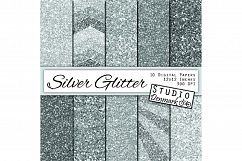 Silver Glitter Digital Paper - Sparkly Papers Product Image 2