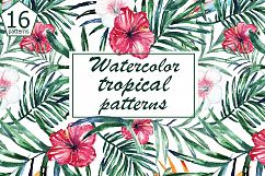 Watercolor tropical patterns Product Image 1