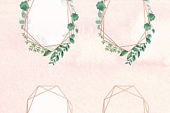 Watercolor Geometric Foliage Frames Product Image 3