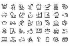 Home delivery icons set, outline style Product Image 1