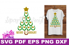 SVG Christmas Cowboy Cowgirl Christmas Horseshoe Tree Merry and Bright Stars Shirt Printable Svg files for cricut silhouette dxf png pdf eps Product Image 2
