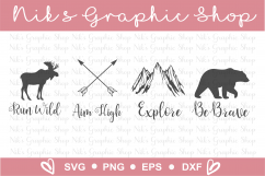 Explore Svg, Be Brave Svg, Bear Svg, Moose Svg, Arrow Svg Product Image 1