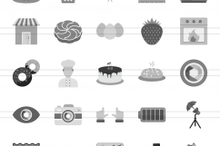 166 Professionals &amp; their Tools Flat Greyscale Icons Product Image 2