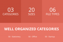 150 Office &amp; Stationery Line Multicolor B/G Icons Product Image 3