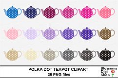 Polka Dot Teapot Clipart Product Image 3