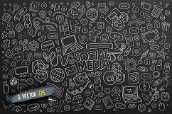 Social Media Cartoon Doodle Objects &amp; Symbols Set Product Image 3