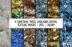Six Sparkling Christmas Tinsel Texture Backgrounds Product Image 1