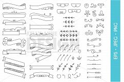 Digital Ribbons Clipart, Digital Labels Clipart, Dividers Product Image 1
