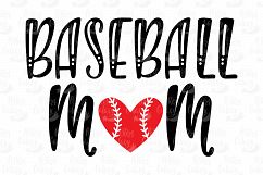 Baseball Mom and ball silhouettes. Hand drawn typography design. SVG DXF PNG EPS Cutting Files Product Image 9
