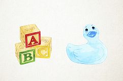 Watercolor Baby Shower Clipart, Baby Blue Clipart Product Image 4