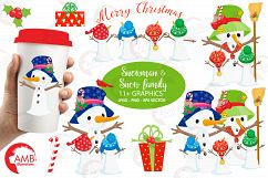 Snowman Clipart, Christmas Clipart, Frosty the Snowmen Clipart, Snowman Family, Snowman Clipart, AMB-1512clipart, graphics, illustrations AMB-1512 Product Image 1