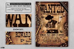 Wanted Western Party Flyer Template Product Image 2