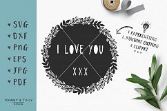 I Love You Wreath - SVG EPS DXF PNG PDF JPG Cutting File Product Image 1