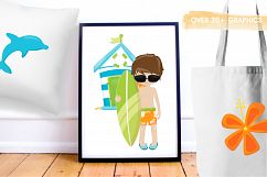 Surfer Boys graphics and illustrations Product Image 5