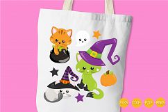 Witchy Poo Kitties cutting files svg, dxf, pdf, eps included - cut files for cricut and silhouette - Cutting Files SG Product Image 2