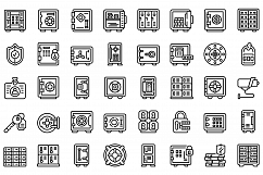 Deposit room icons set, outline style Product Image 1