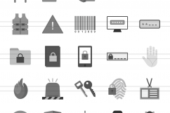 166 Signs &amp; Symbols Flat Greyscale Icons Product Image 2