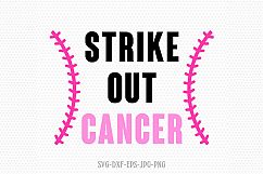 Strike out cancer svg, breast cancer ribbon svg Product Image 1