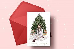Fashion illustration - Christmas Girl 6 - Light Skin Product Image 6