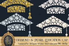 28 Diamond &amp; Pearl Education Clip Arts, Pearl Graduation Kit Product Image 1
