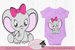 Girl elephant svg, newborn svg, dxf cut file, fcm file, Product Image 2