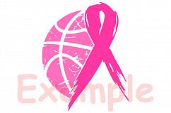 Basketball Tackle Breast Cancer Svg Awareness ribbon 1023s Product Image 3