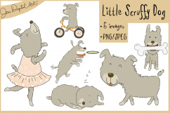 Little Scruffy Dog | 6 cute dog clip art illustrations Product Image 1