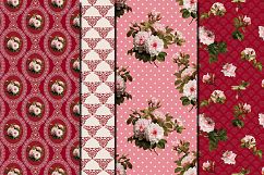 Shabby chic pink roses seamless patterns Product Image 3