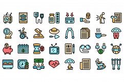 Retirement icons set vector flat Product Image 1