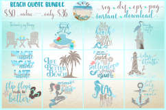 Summer Vacation at the Beach Quote Bundle SVG DXF EPS PNG Product Image 1