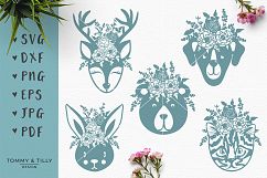 Floral Animals Bundle - SVG DXF PNG EPS JPG PDF Cut File Product Image 3