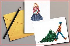 Watercolor Christmas Girls Product Image 5