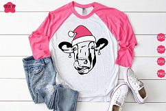 Cow With Santa Hat svg, Santa Cow Svg Product Image 1