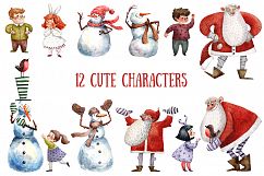 Merry Christmas - Watercolor Clip Art Set Product Image 2