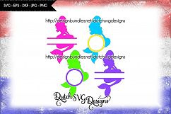 Mermaid monogram cut file, mermaid split monogram svg Product Image 1
